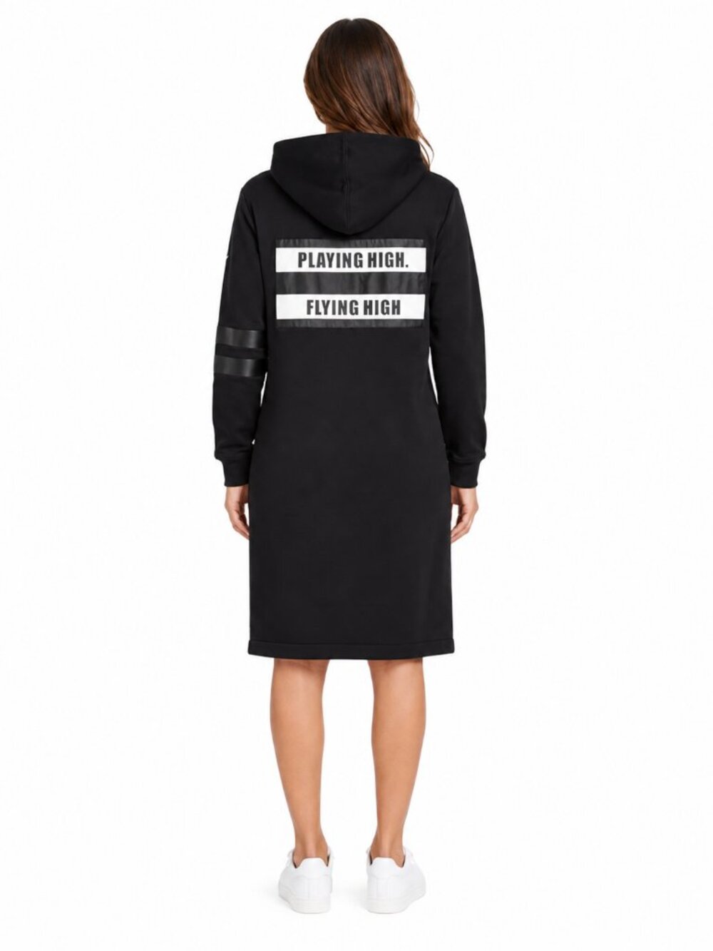 Trendiano Black Longline Zip-Up Hoodie Jacket - Size S